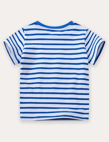 Backhoe Applique Short Sleeve T-Shirt